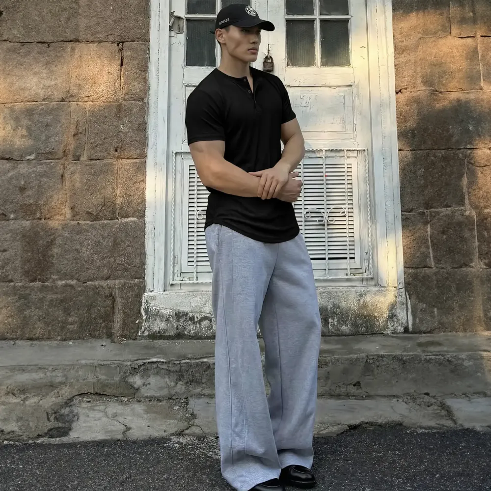 🔥2026 Flash Sale🔥Men's Muscle Slim Fit Button Henley Shirt