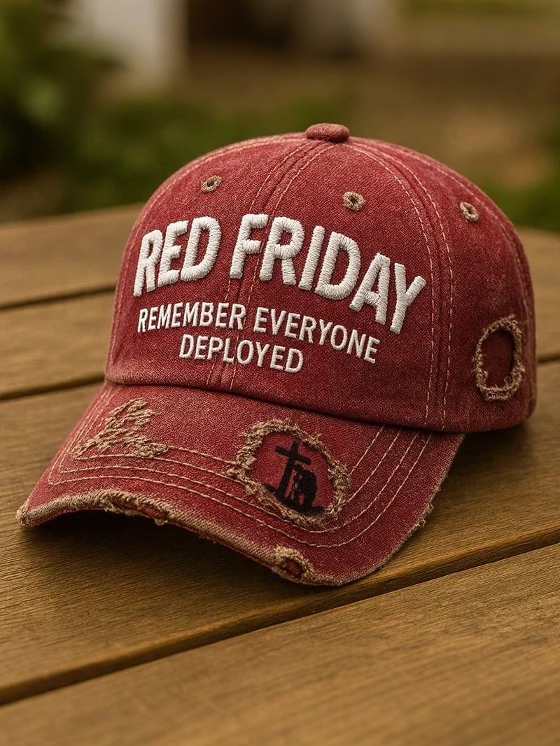 Red Friday Retro Print Casual Hat (Unisex)