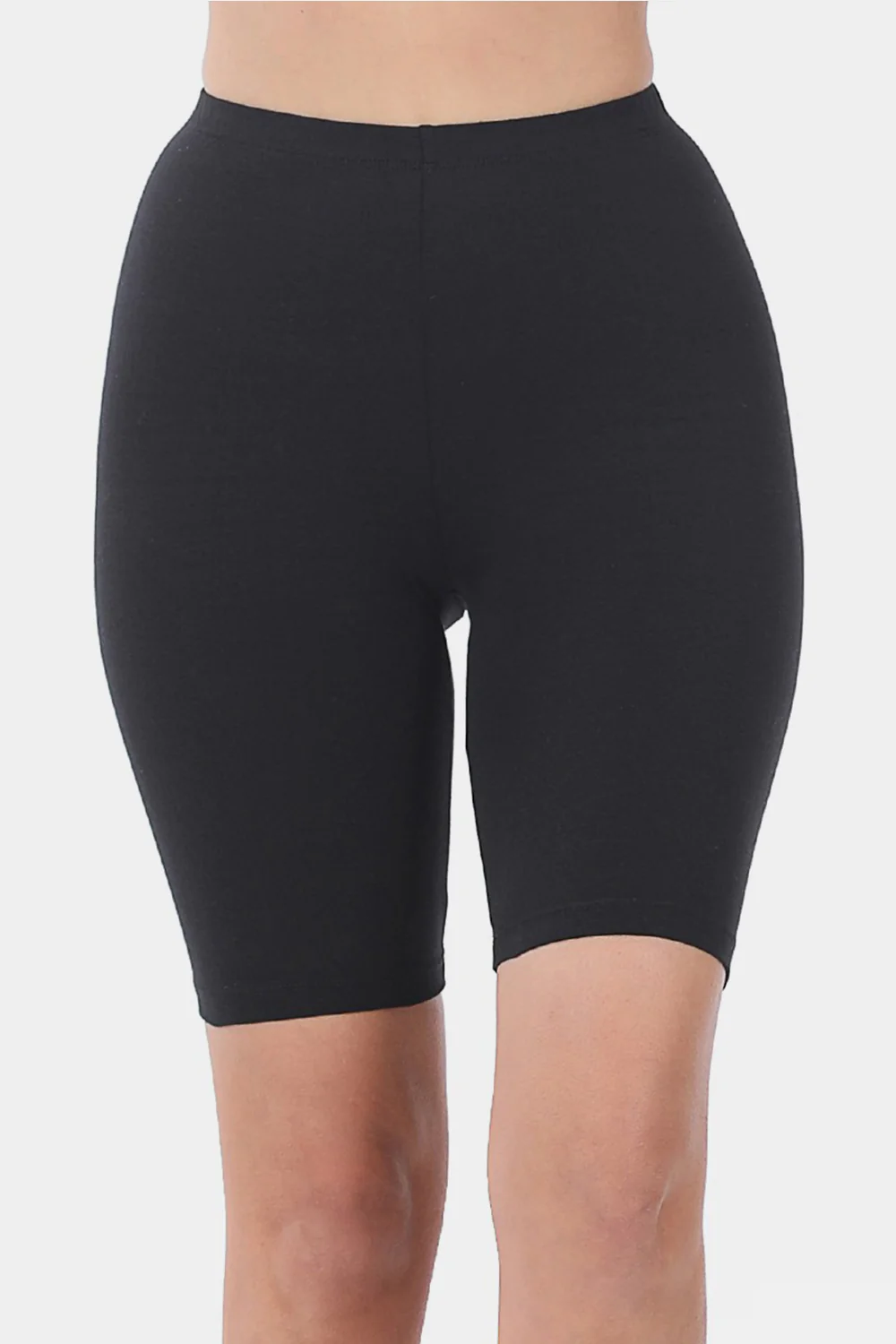 Casual Moves High Waist Biker Shorts in Black