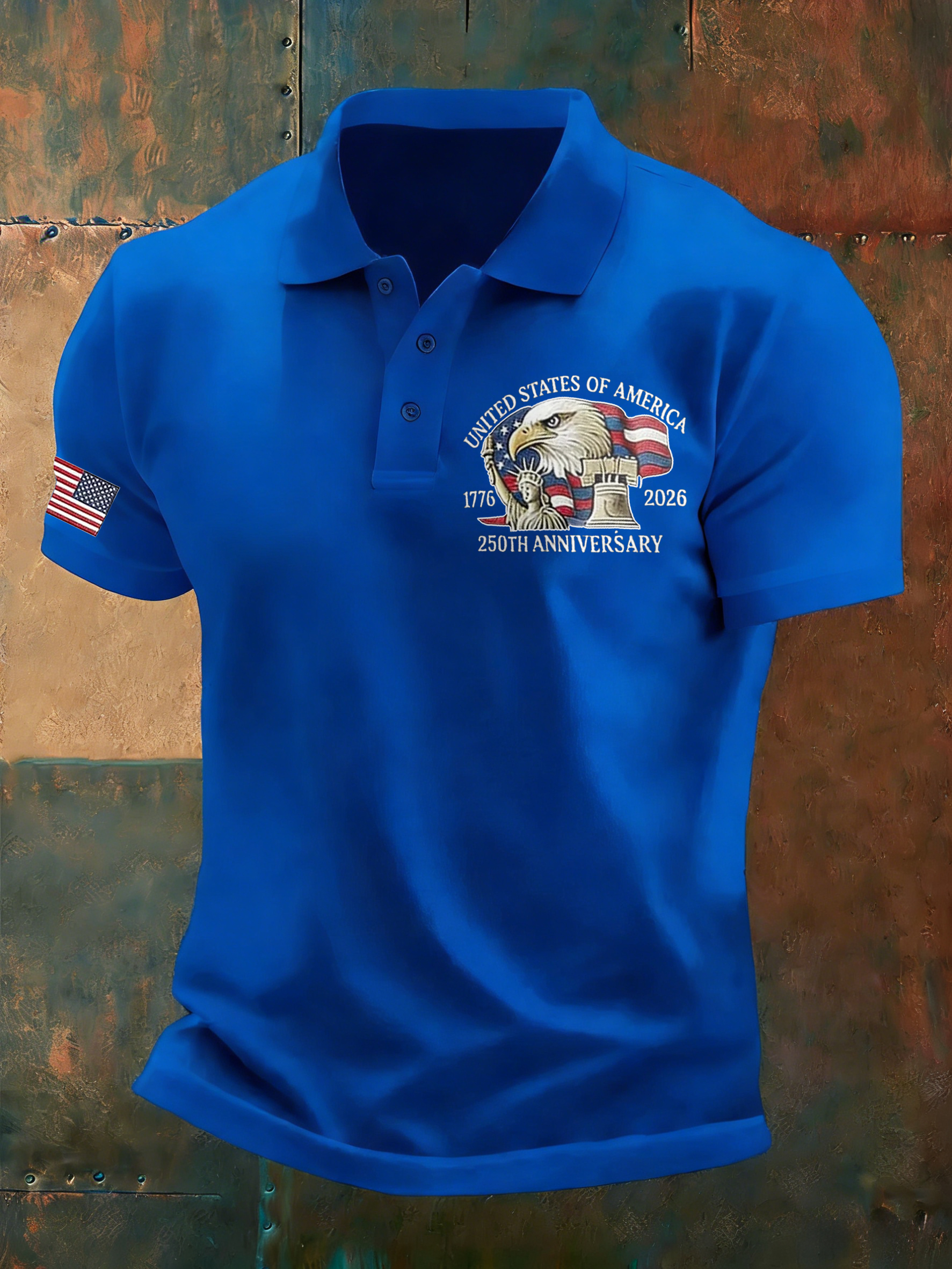 Men'S Casual Independence Day 250Th Anniversary Polo Shirt