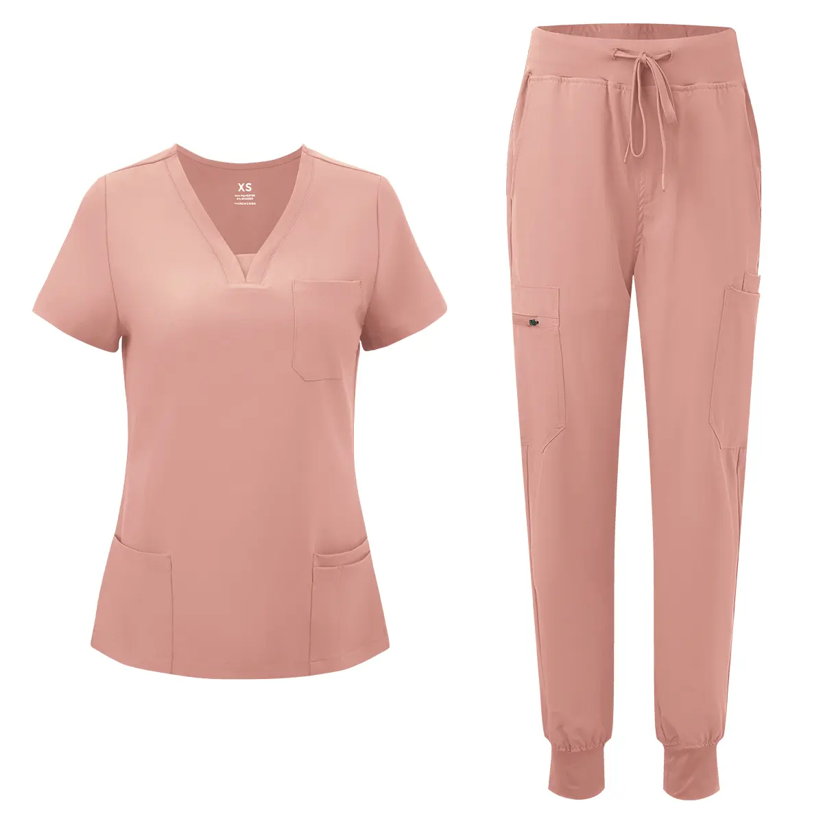 🔥🔥 Last Chance! 6 Sets for $24, Today Only! 🔥🔥 Women's V-Neck Scrub Top & 10-Pocket Cargo Workwear Uniforms Set – Basic Lady Workwear