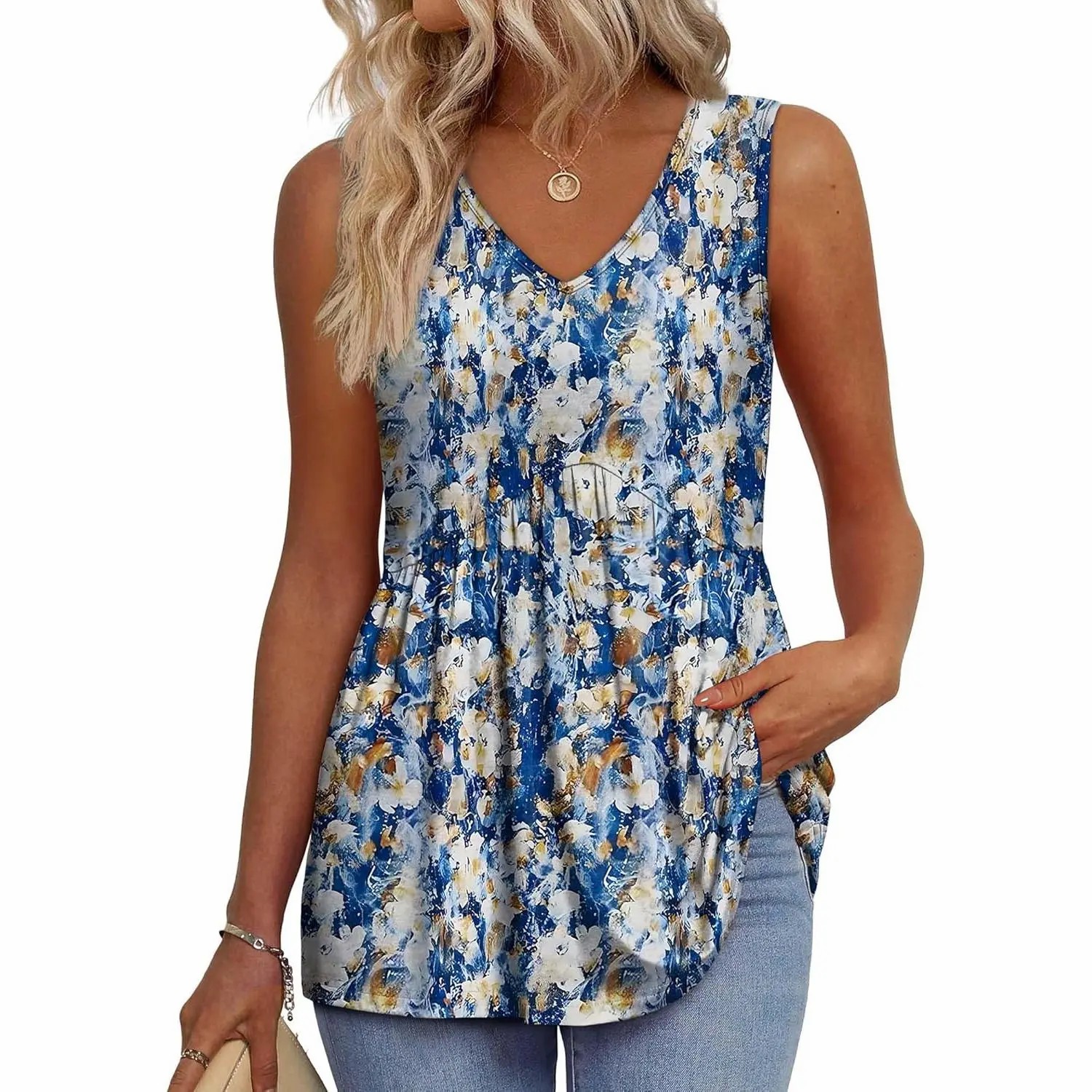 ✨Womens Tank Tops 2026 Flowy Peplum Tops Dressy Fabric Stretchy tank tops | No fear of belly fat✨
