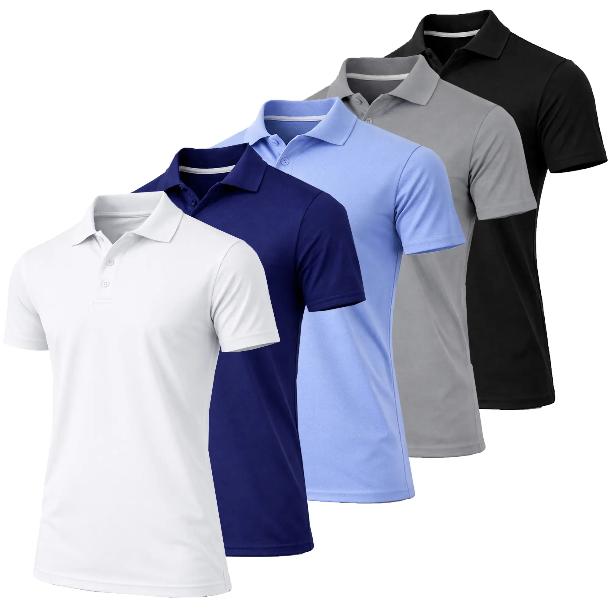👕 Men's 5-Pack Performance Dry-Fit Polo Shirts