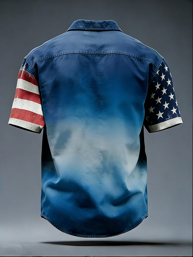 Men'S Flag Printed Casual Shirt