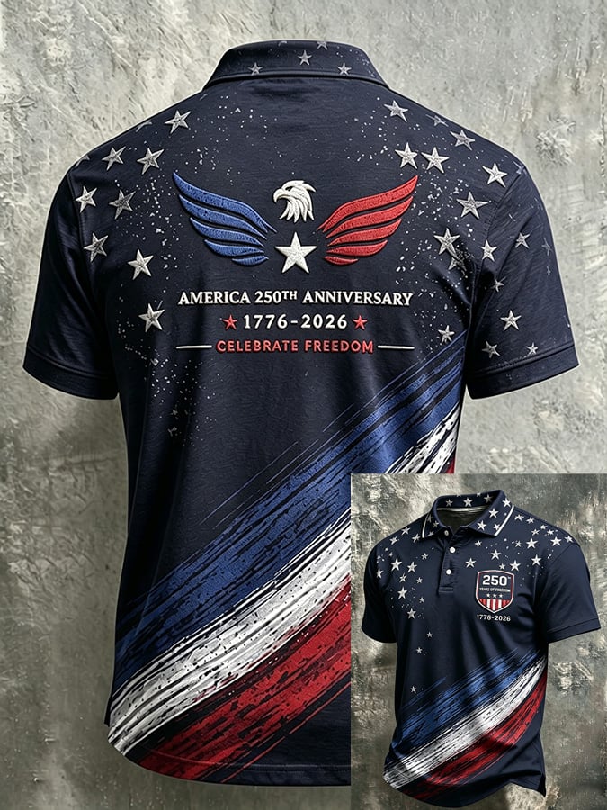 Men's U.S. 250th Anniversary Commemorative Printed Polo Shirt