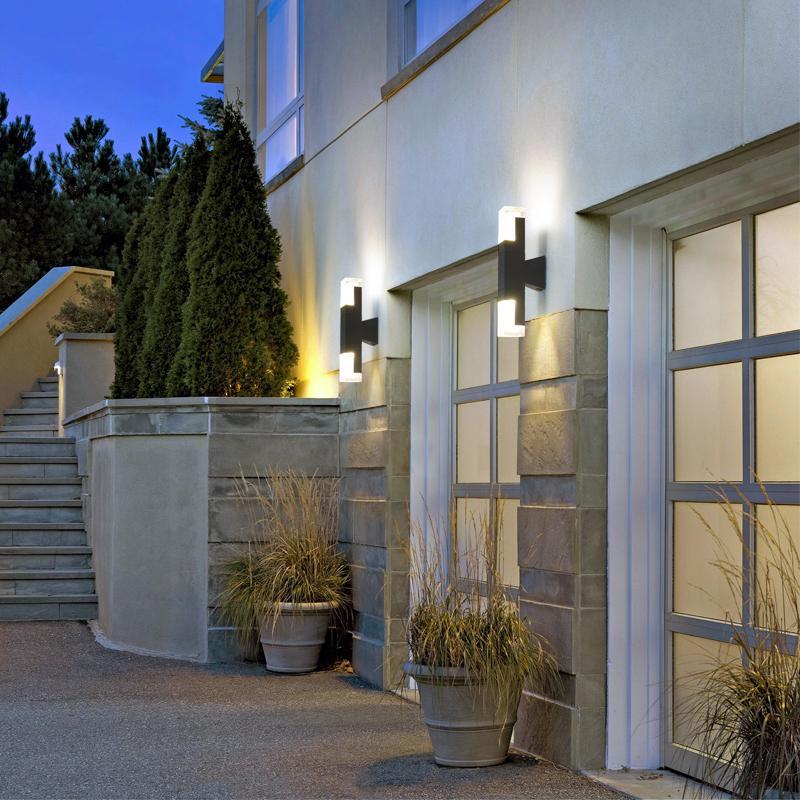 Square Up and Down Lighting LED Waterproof Modern Outdoor Wall Lights