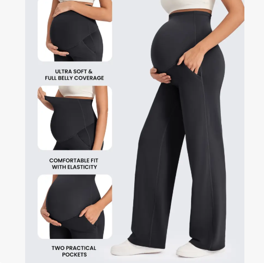 Maternity Wide Leg Pants for Comfortable Pregnancy Pregnant Prenatal