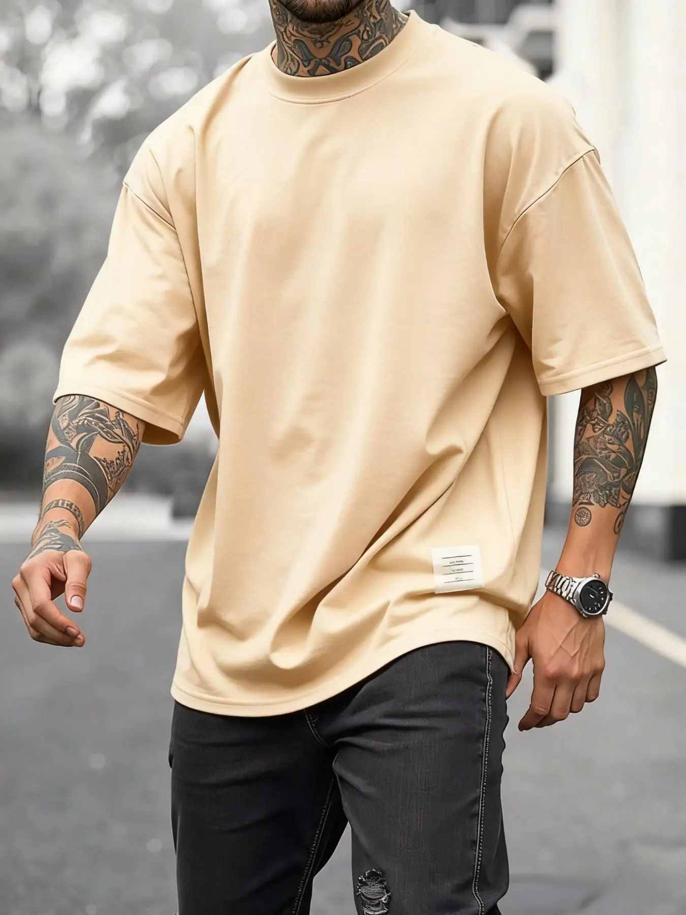 Men's Plus Size Round Neck Short Sleeve Shirt, Ultra Comfortable Everyday Wear, Casual Streetwear Oversized Style, Perfect for Daily Use