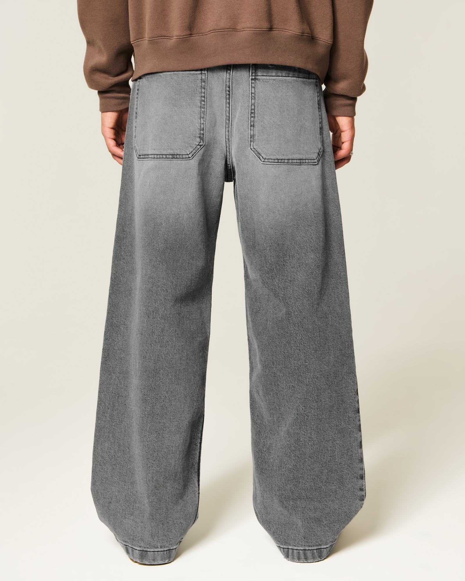 Dark Wash Logo Embroidery Super Baggy Jeans