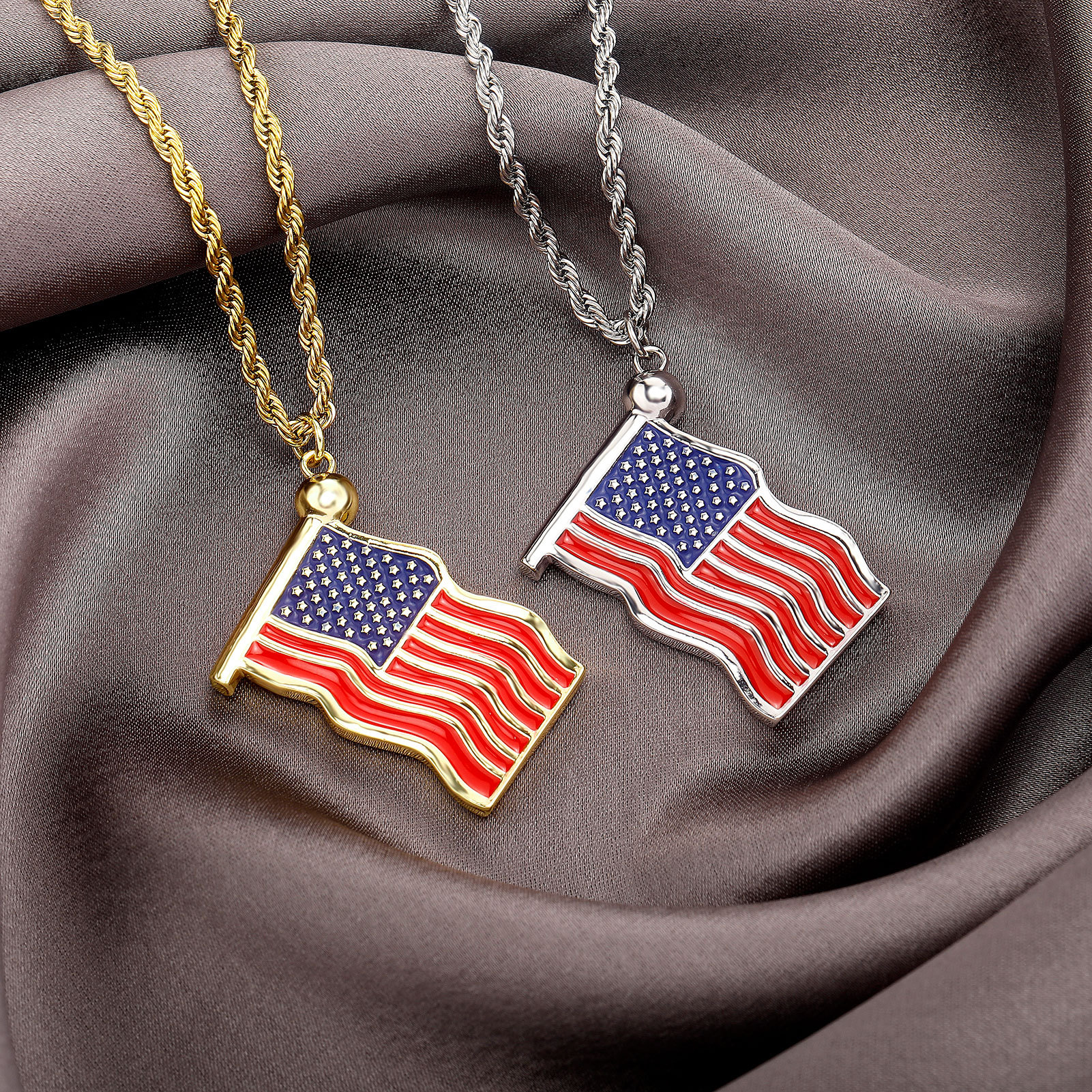 Men's American Independence Day Pendant Necklace