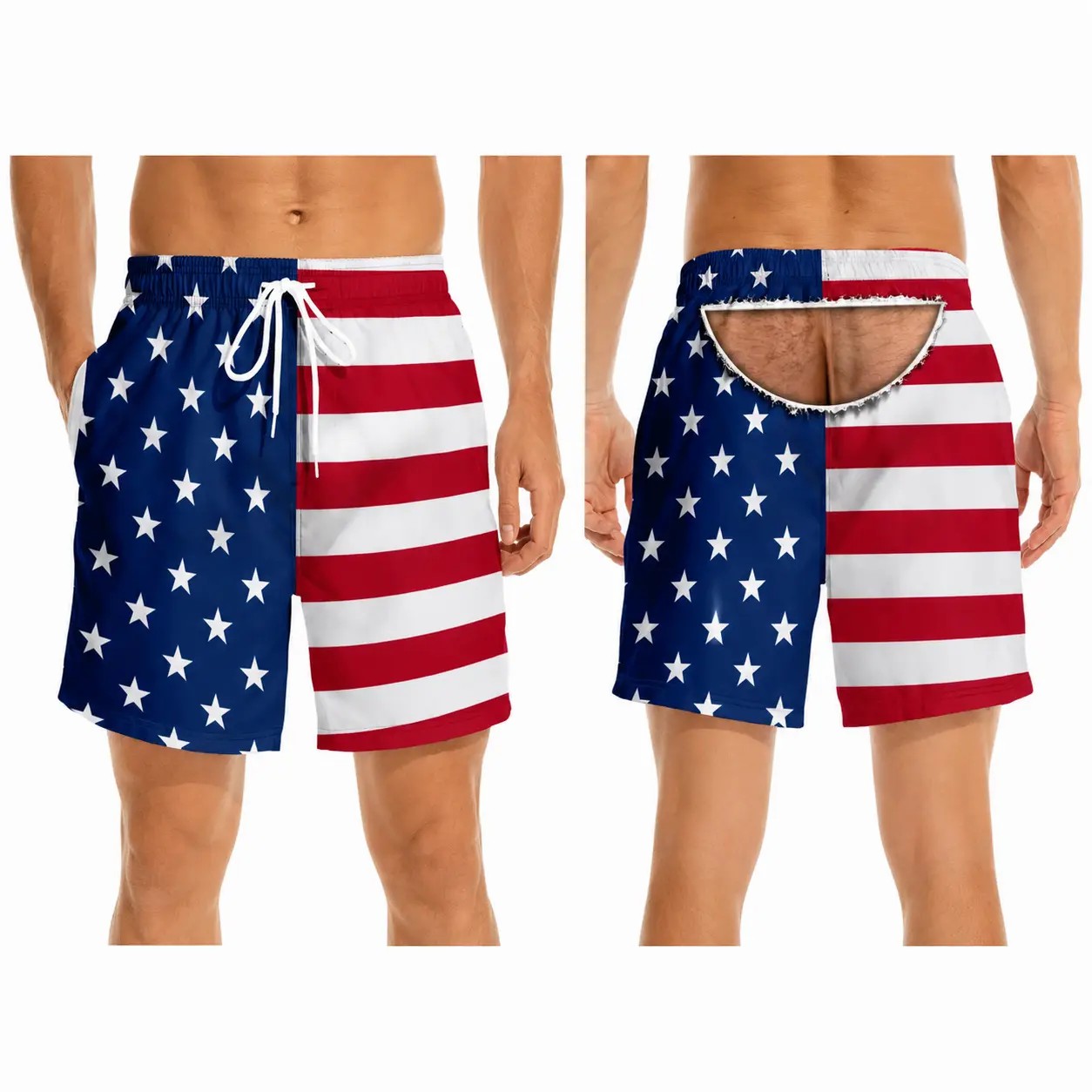 Men's Patriotic Swim Trunks – American Flag 
