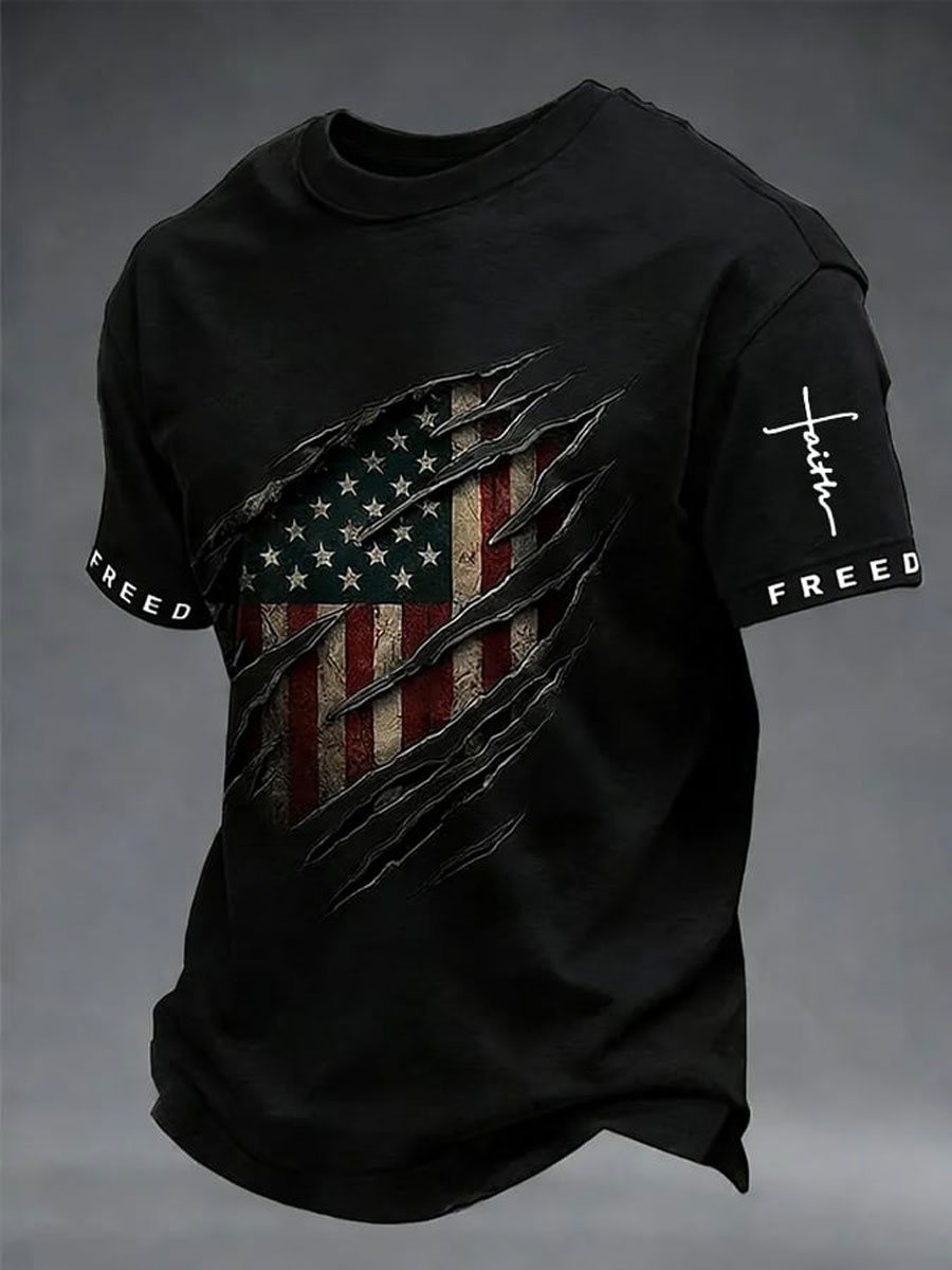 Men'S Faith  Print Casual Top