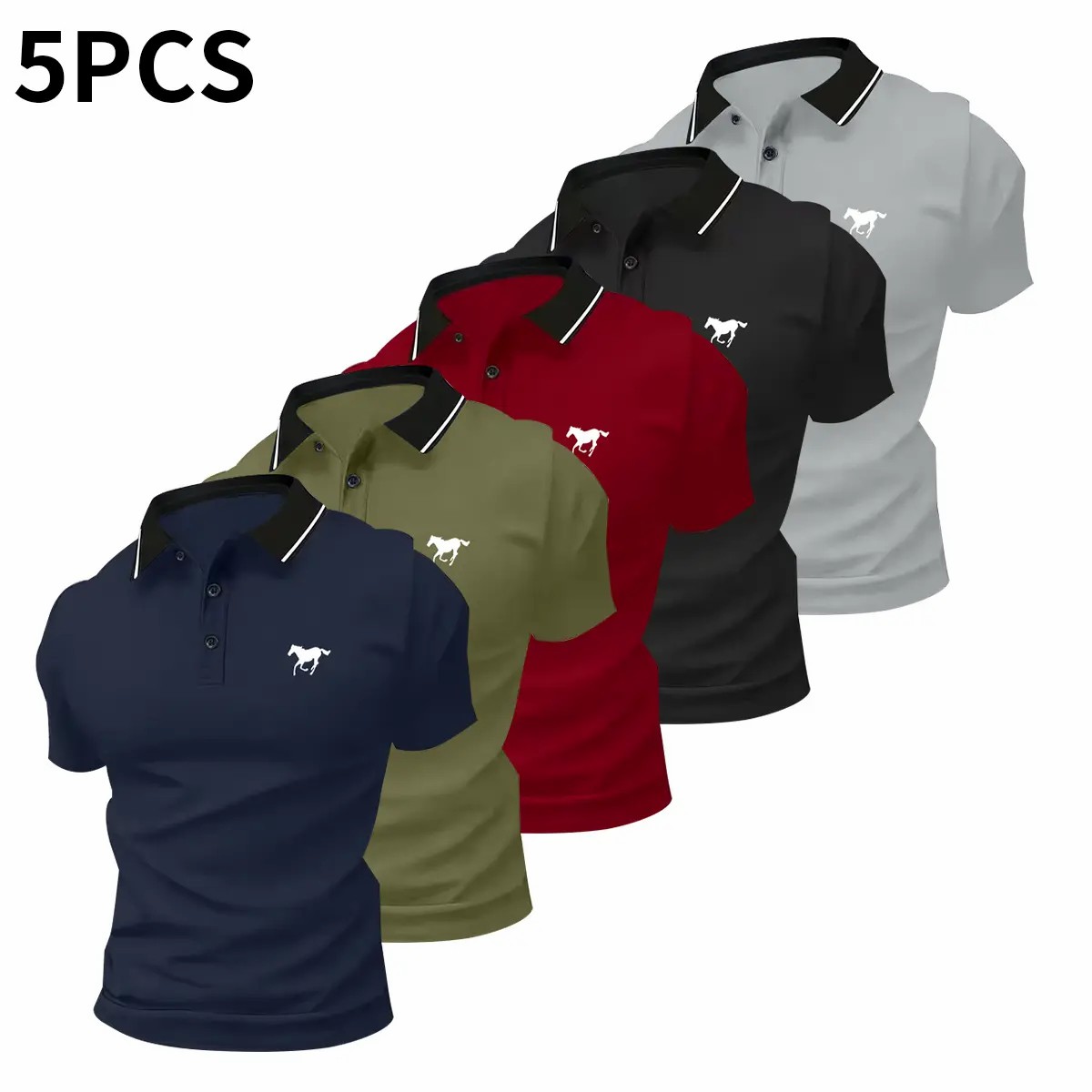 5-Pack Men's Classic Polo Shirts – Everyday Business Casual | Only $22.99