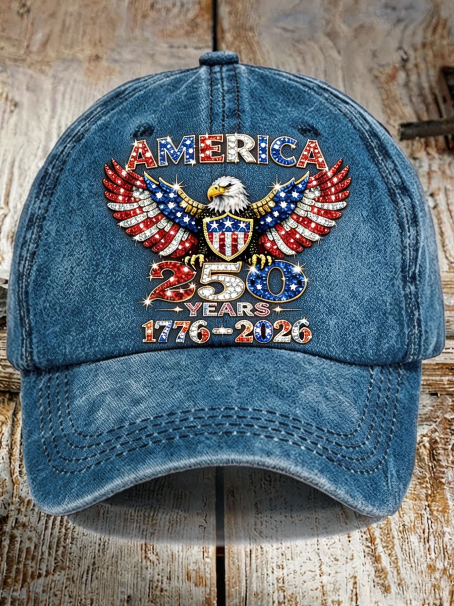 American 250th Anniversary Rhinestone Design Hat