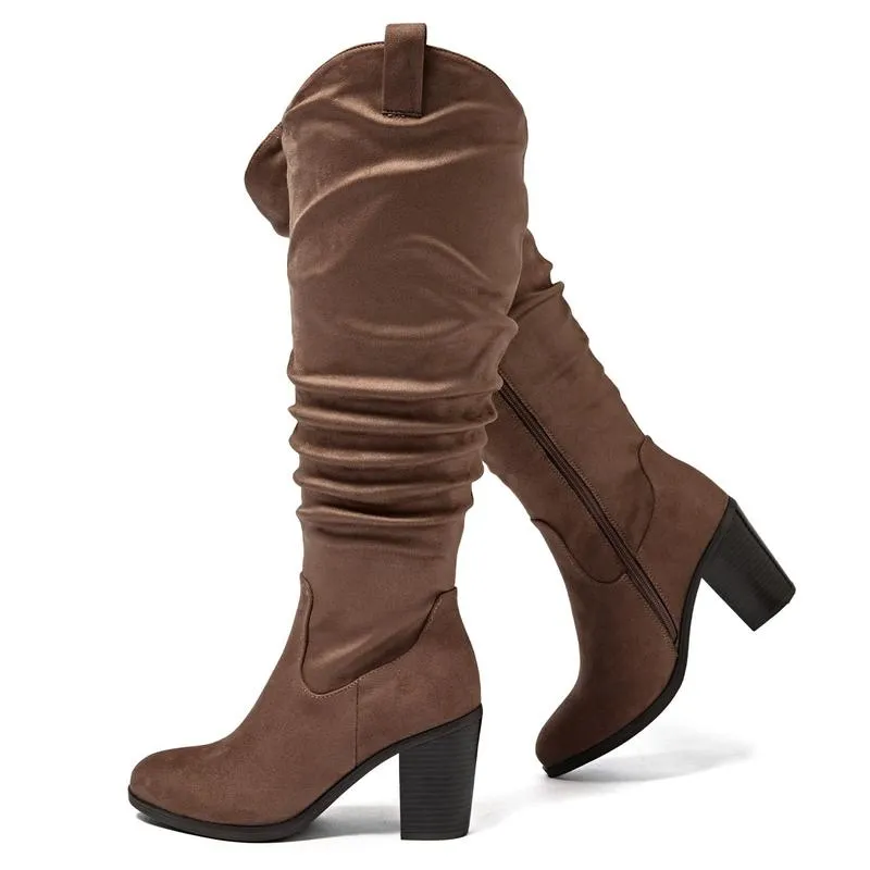 Luoika Women's Extra Wide Calf Knee High Boots