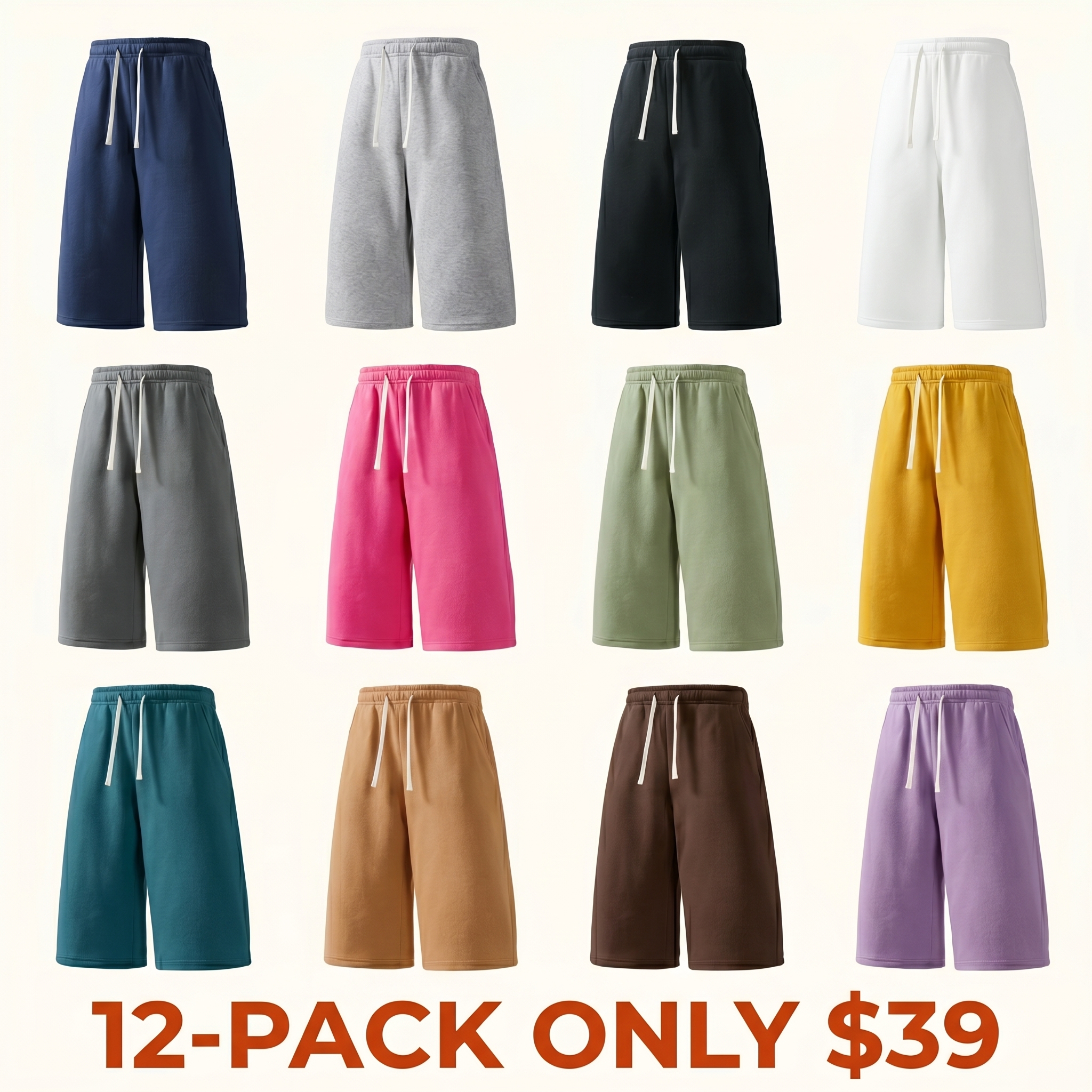 Men's 7-Inch Casual Athletic Shorts (Free Socks Included) — Multiple Colors Available