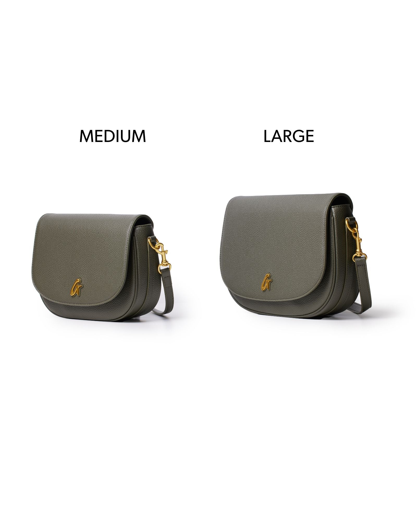 MEDIUM PEBBLE SHOULDER BAG - OLIVE GREEN