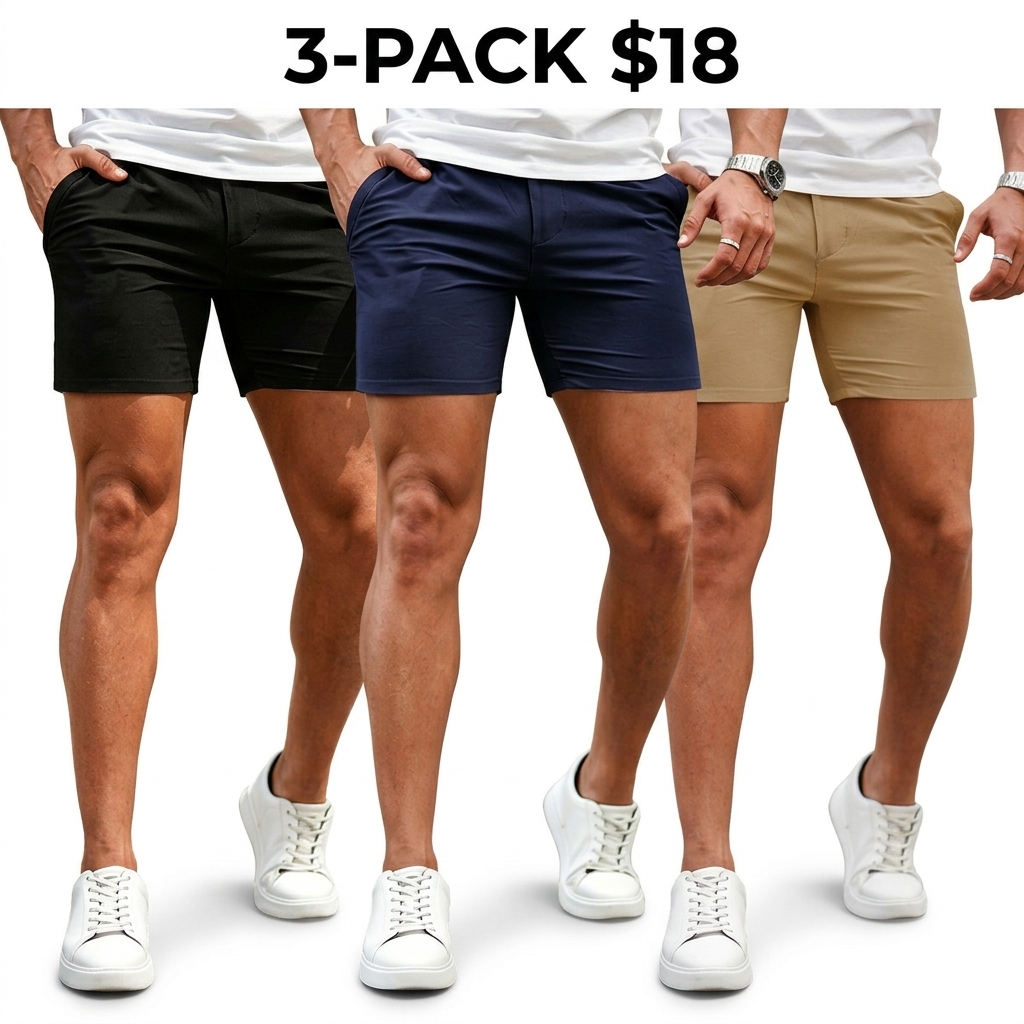 Men's 5 Inch Shorts Casual Stretch Slim Fit Chino Shorts Comfort Tapered Leg Skinny Short Pants Fathersdaygift
