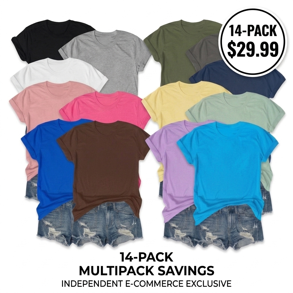 【Limited time deal】【Fast Shipping】Women's Short Sleeve T-Shirts Multipack, Loose/Relaxed Fit Solid Color Round Neck Casual Tee Tops Women Underwear Summer Tshirt（T-shirt only）