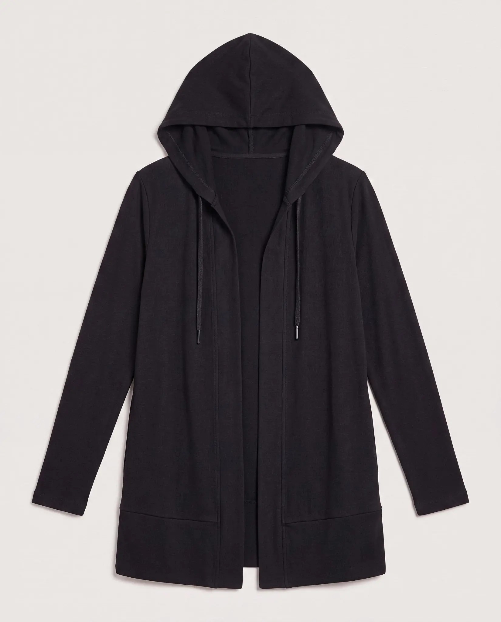 Women's Hooded Open Front Cardigan – Soft Brushed Knit with Pockets