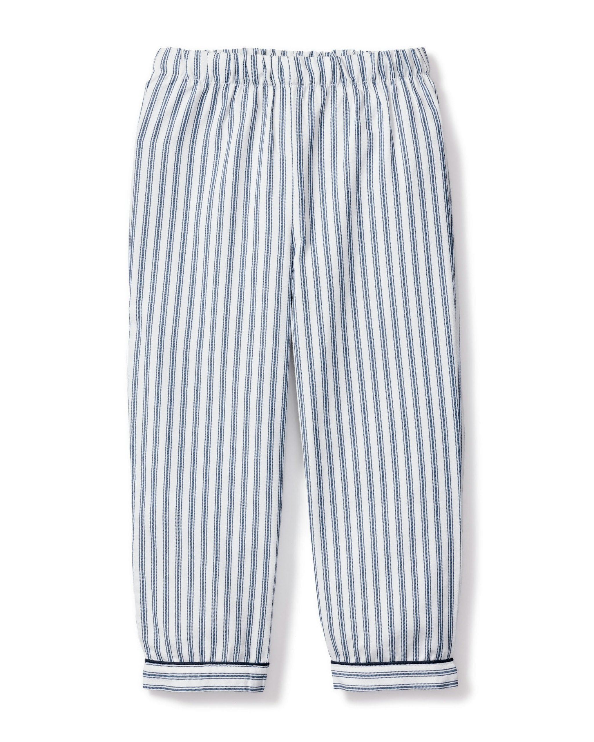 Kid's Twill Pajama Pants in Navy French Ticking
