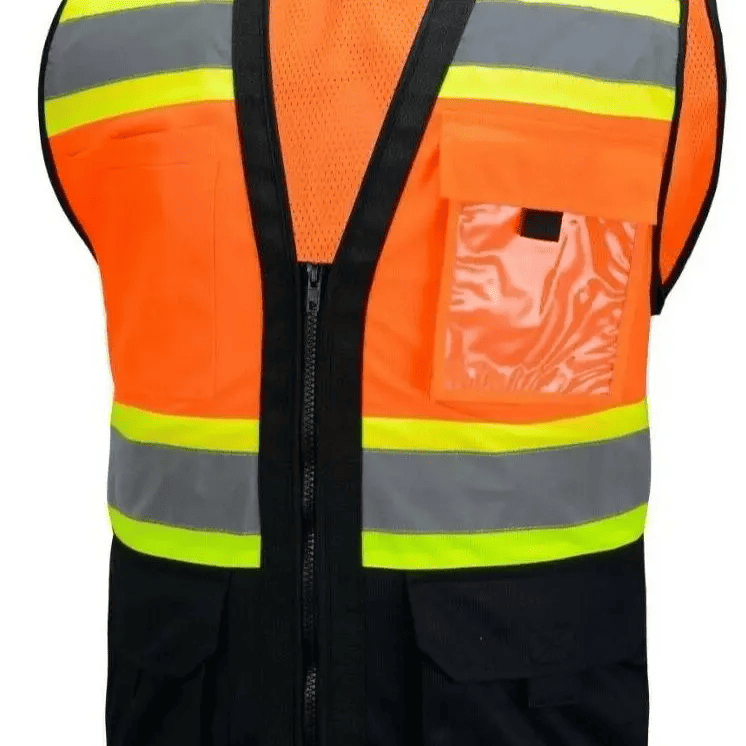 Superintendent Vest, High Visibility Reflective Safety, Mesh Safety Vest with Zipper and Multi pockets AMERICAN SIZE