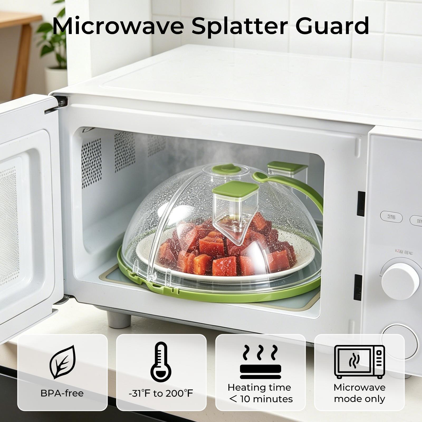 pgraded Foldable Microwave Splatter Cover with Dual Water Steamer-6 pack