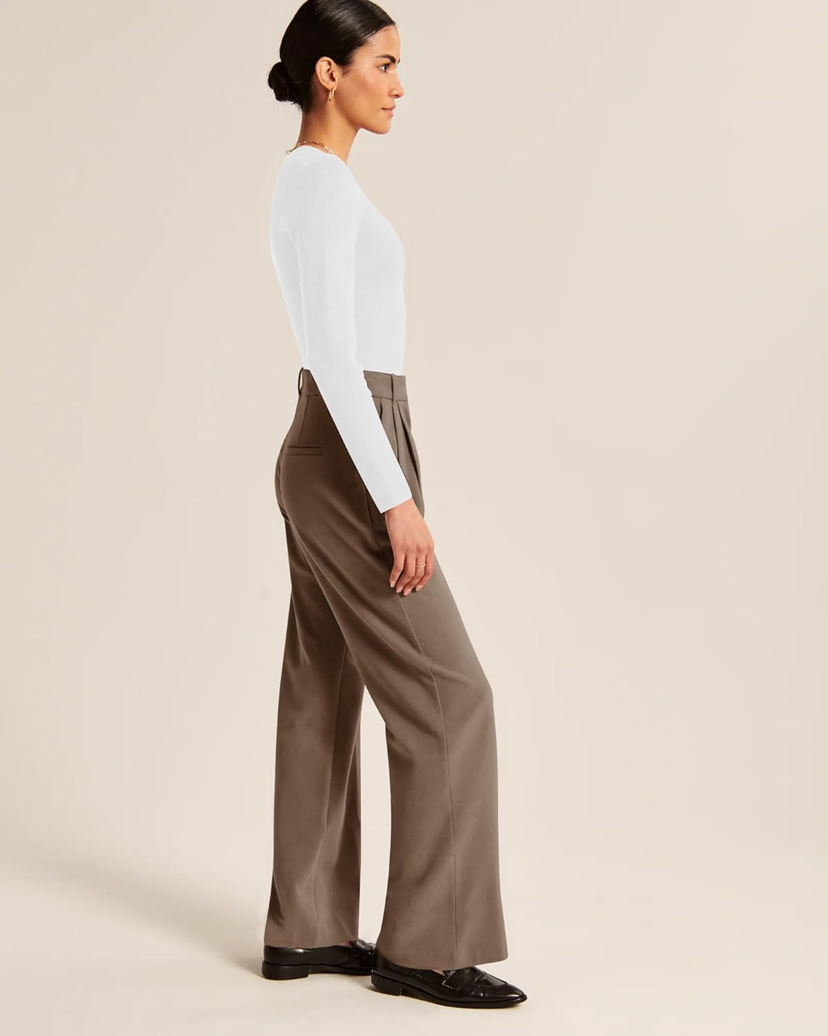 High-Waisted Work Pants for Women – Business Casual Office Trousers with Pockets
