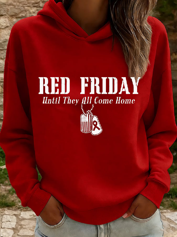 Women's Casual Red Friday Print Sweatshirt