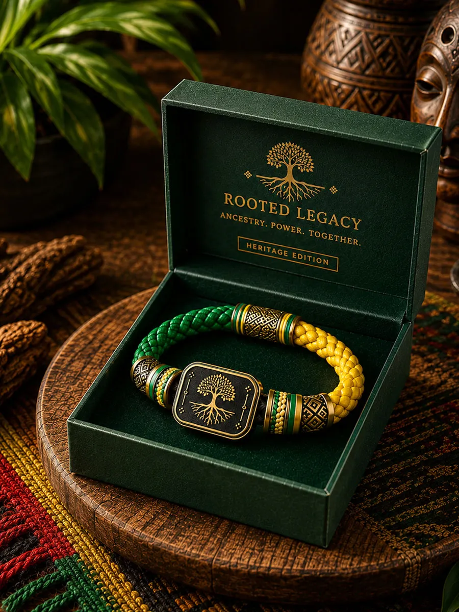 Rooted Legacy Ancestry Power Together African Heritage Braided Bracelet