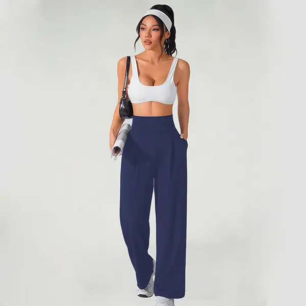 Women's Wide-Leg Sweatpants — High-Waisted, Loose-Fit Casual Trousers (With Pockets)