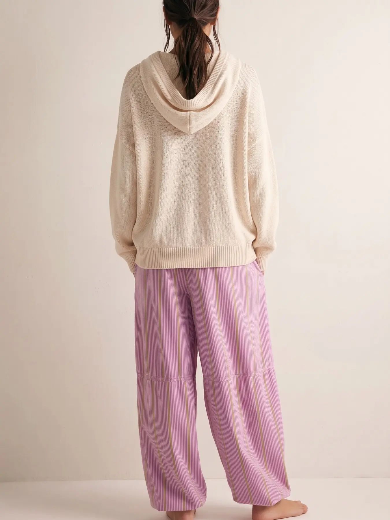 🔥LAST DAY SALE 90% OFF💕Striped Wide Leg Pants, pumpkin pants,Millennial Style Loose Fit Drawstring Waist