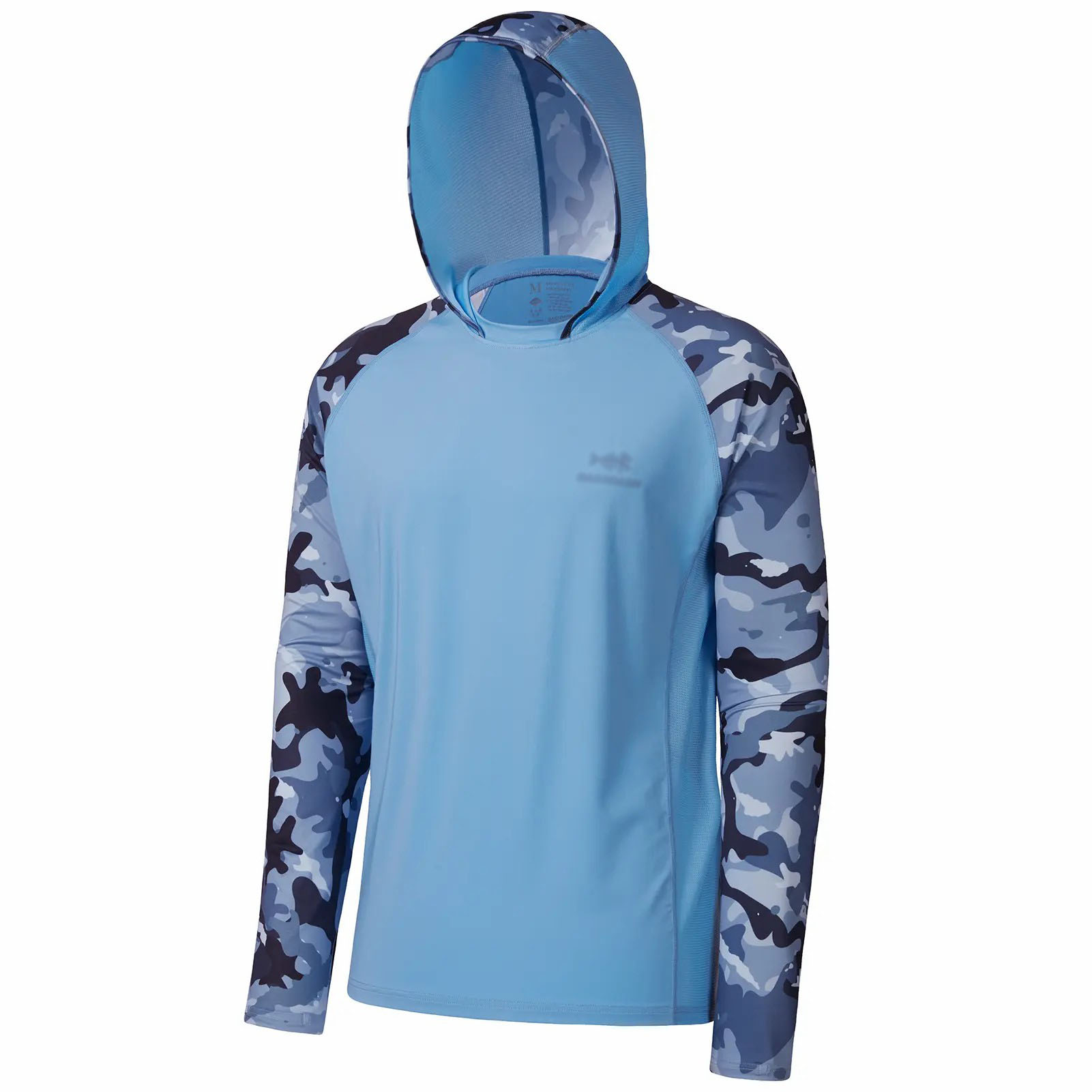 Men's UPF 50+ Long Sleeve Fishing Hoodie – Camo Cooling Shirt with Pockets & Thumbholes