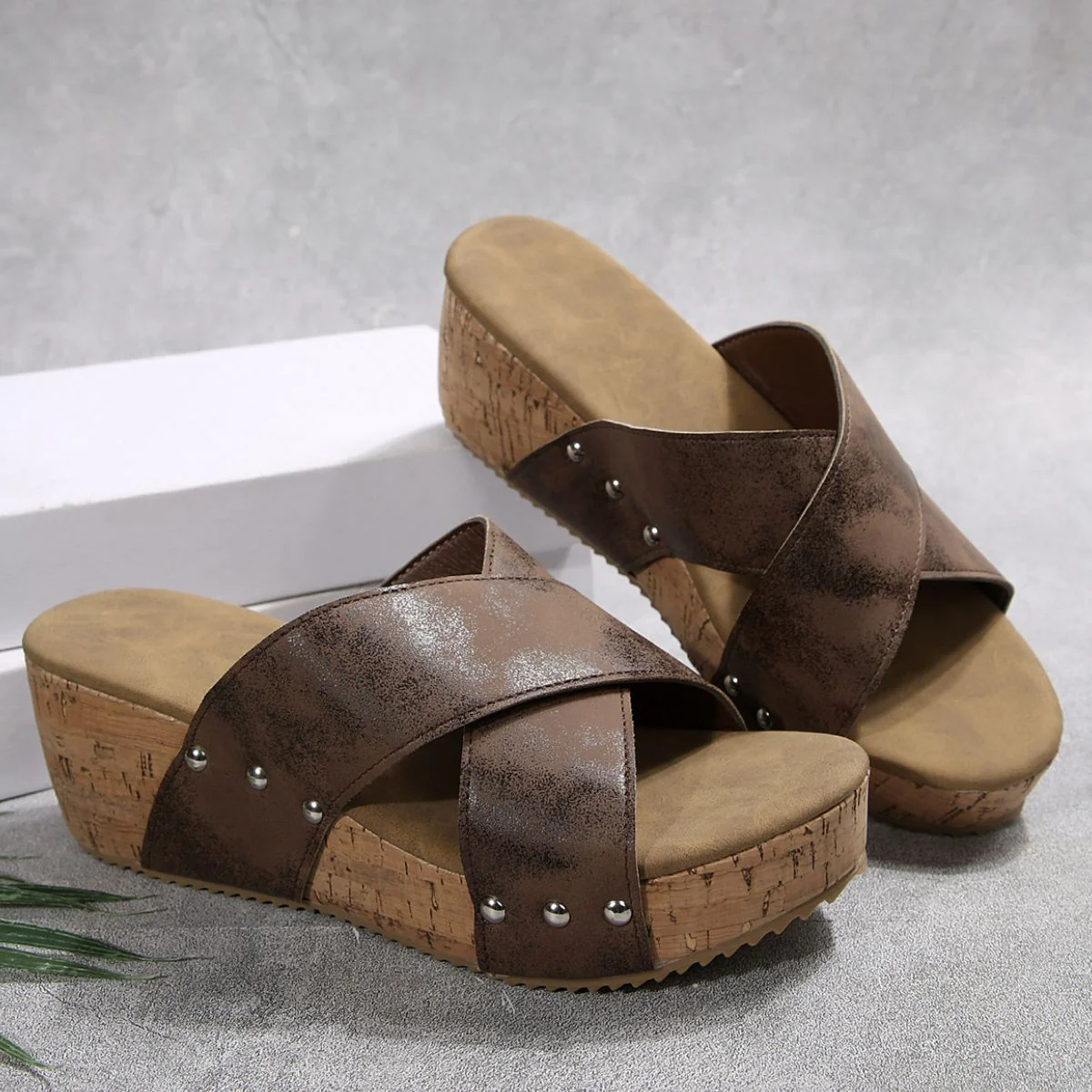 Open Toe Wedge Sandals (multiple color options)