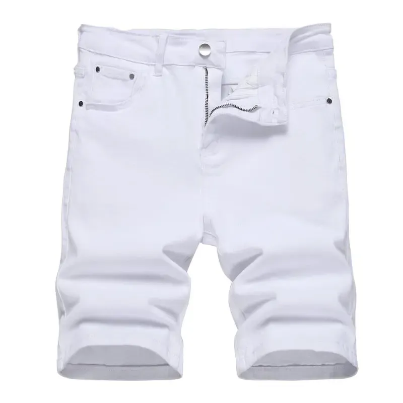 Men's Ripped Denim Shorts, Stretch, Distressed Street Style