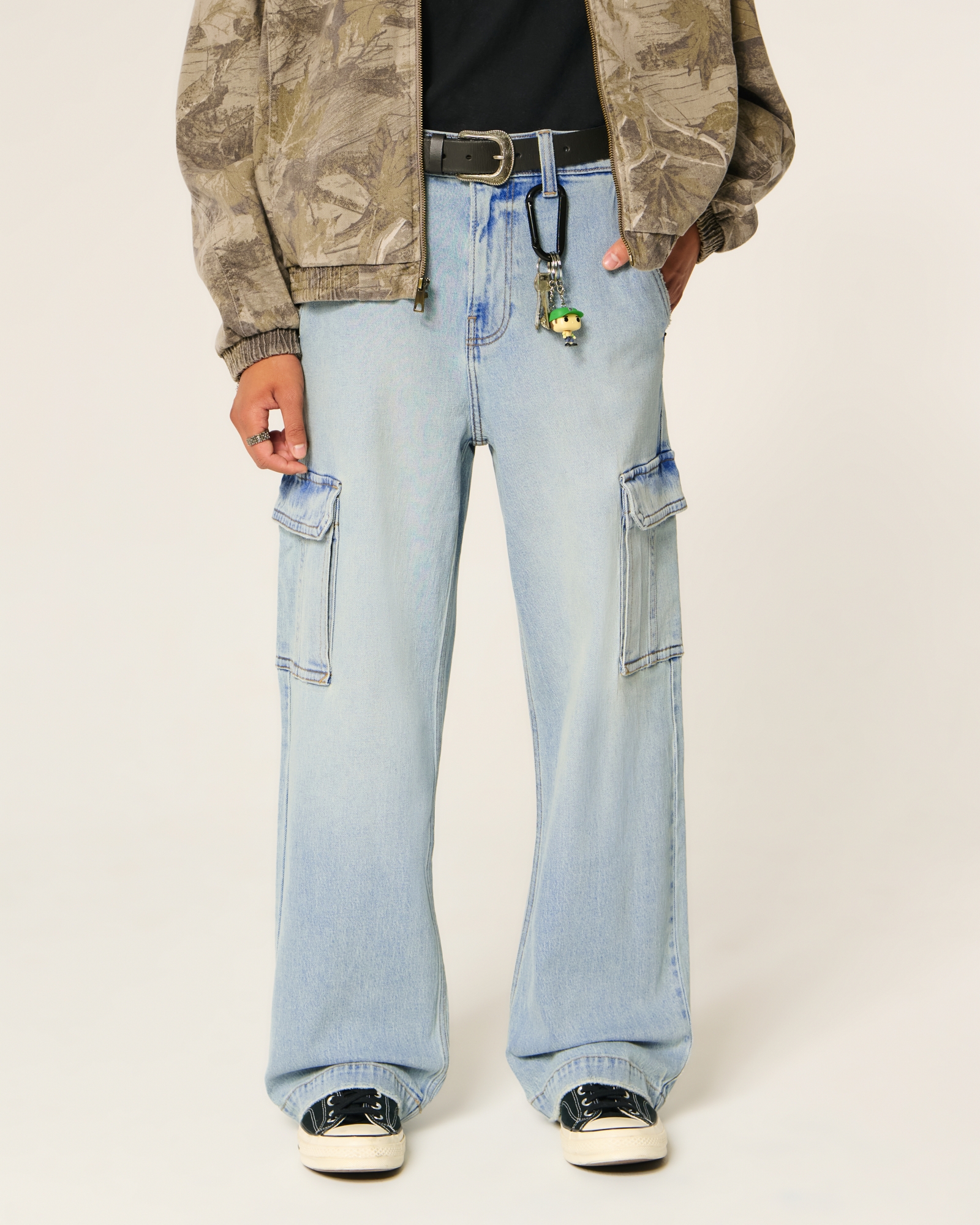 Dark Wash Logo Embroidery Super Baggy Jeans