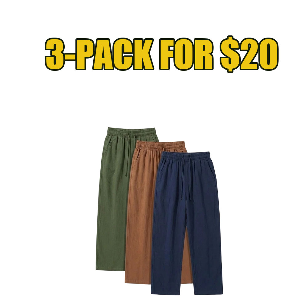 9-Pack Cotton Linen Wide-Leg Pants