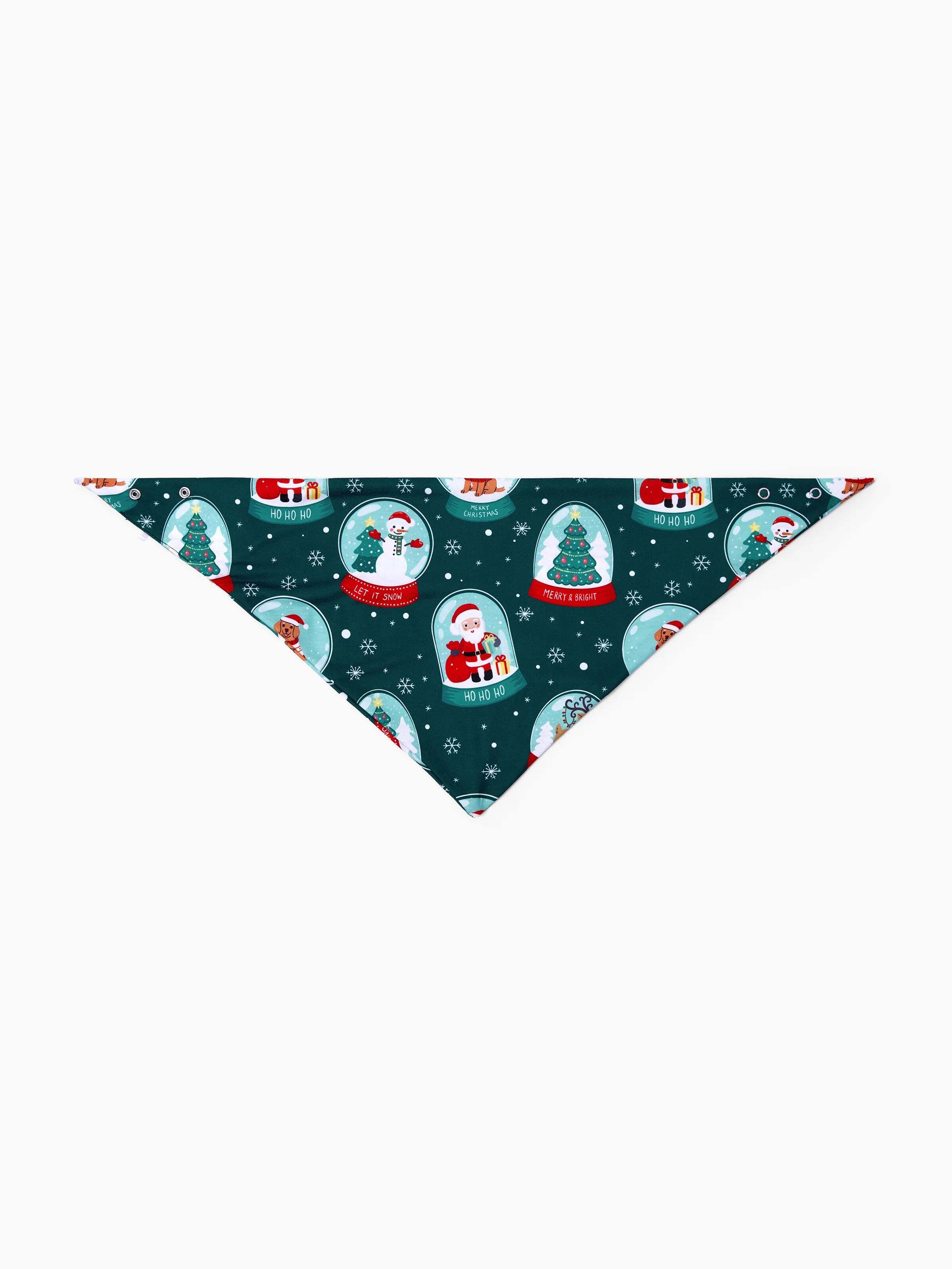 Christmas Matching Family Pajamas Set Santa Claus Christmas-themed Print PJS Turquoise