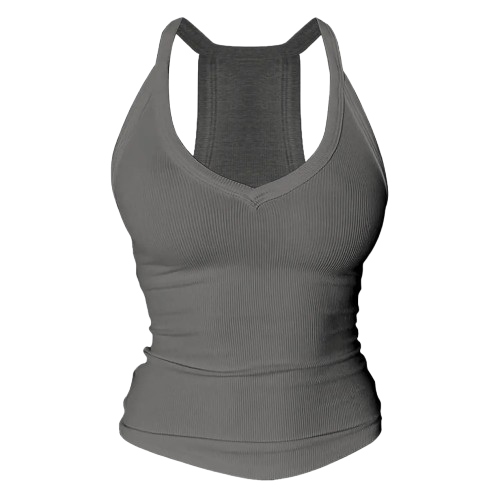 V Neck Cotton Tank Tops with Shelf Bra
