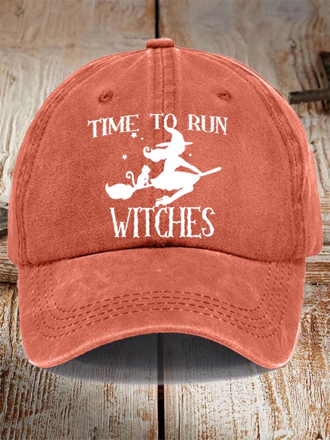 Unisex Halloween Time To Run Witches Hat