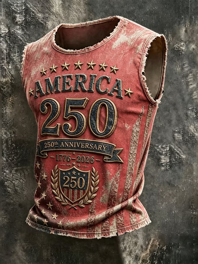 Men's 250th Anniversary Print Crew Neck Vest