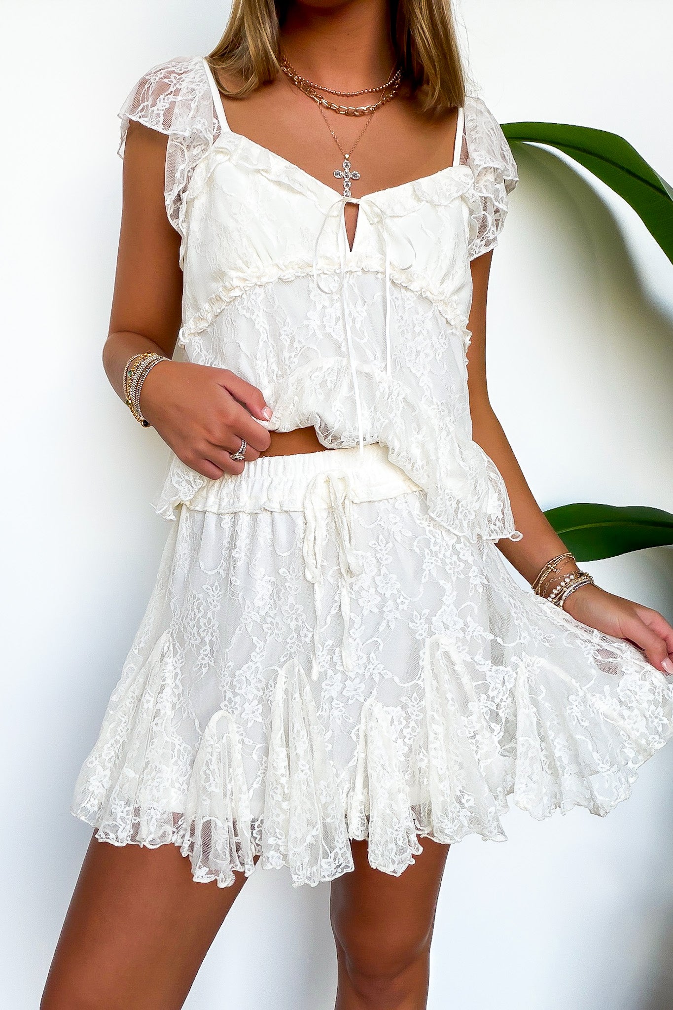 Lace Godet Skirt