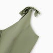 Family Matching Polo Collar Short-sleeve Shirt or V-neck Strappy Mesh Dress  Green