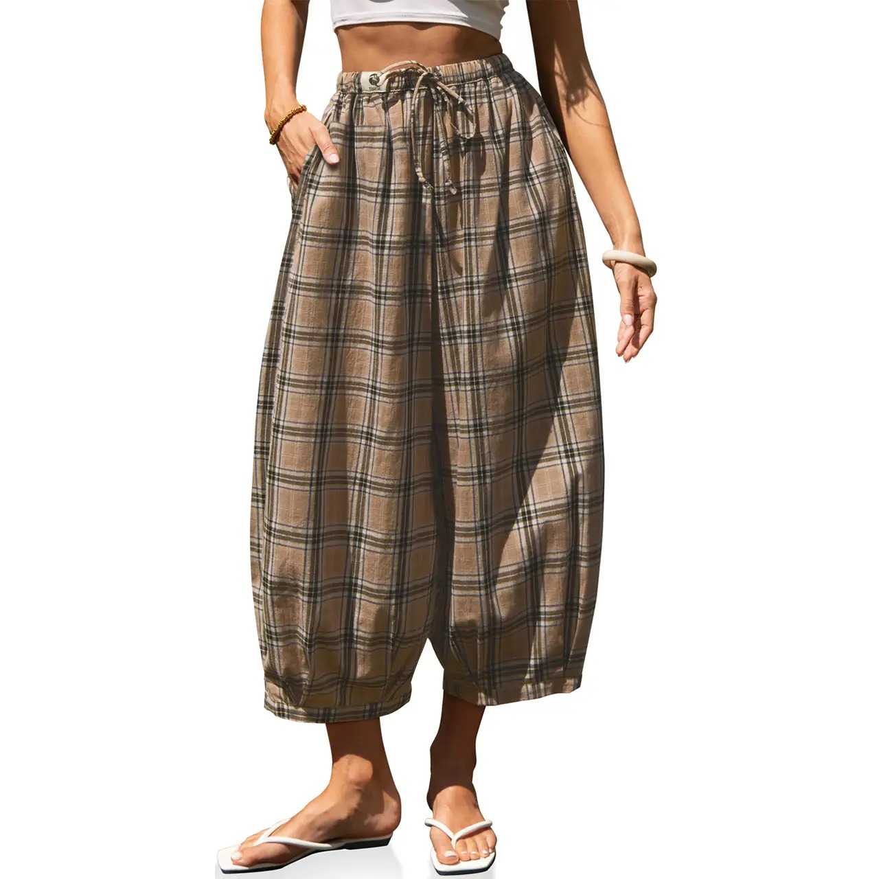 Womens Linen Wide Leg Pants