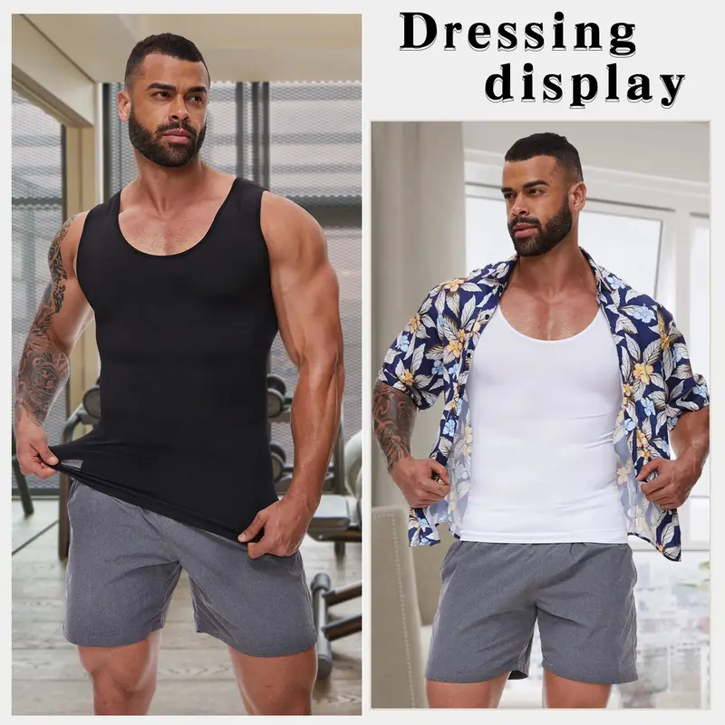 Men's Body-Shaping Vest — Moderate-Compression Shapewear. Crafted from comfortable, stretchy, and lightweight fabric that is breathable and gentle on the skin.