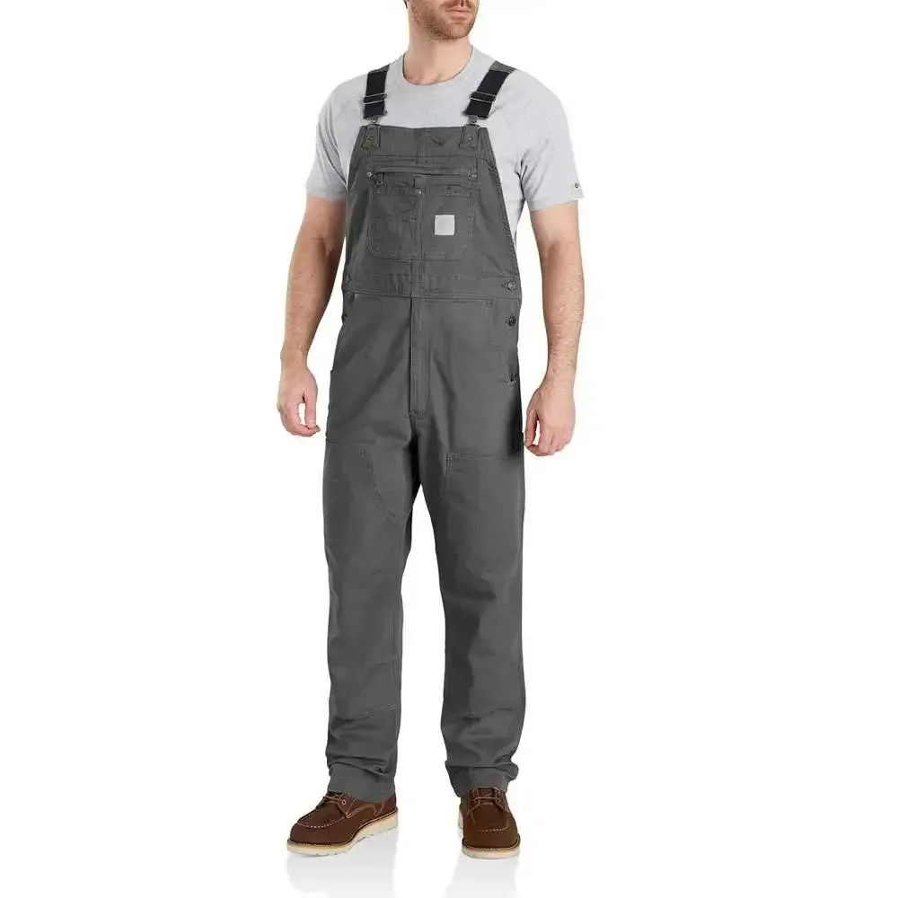 Men's Denim Bib Overalls Workwear with Adjustable Straps & Tool Pockets