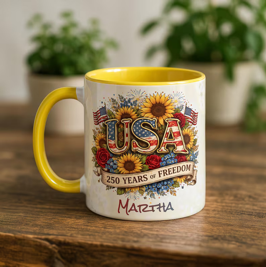 USA Flowers Mug