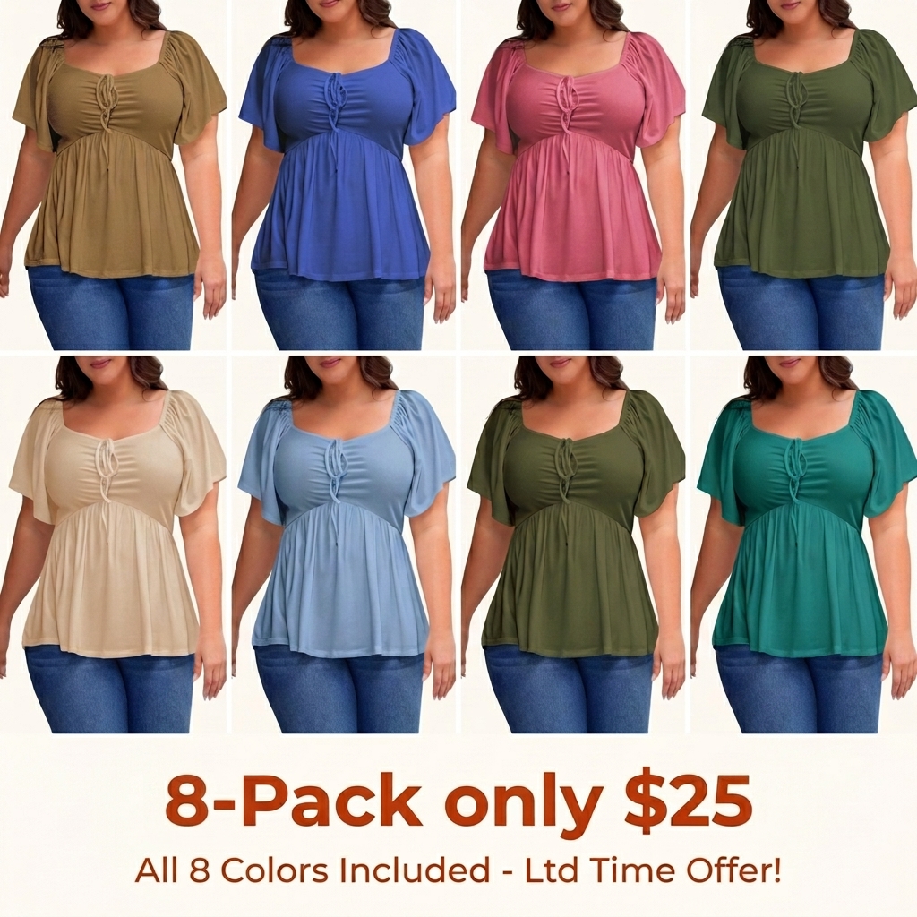 Women Sweetheart Neck Short Sleeve Shirred Peplum Rib Blouse Tops Shirts