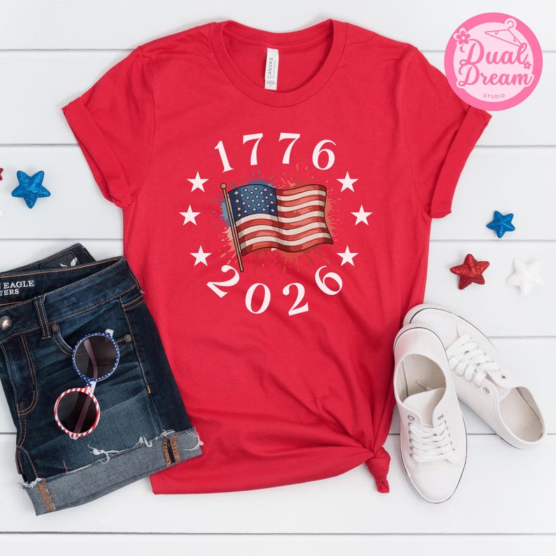 USA 250th Anniversary Family Shirts, Matching Patriotic 4th of July Tees
