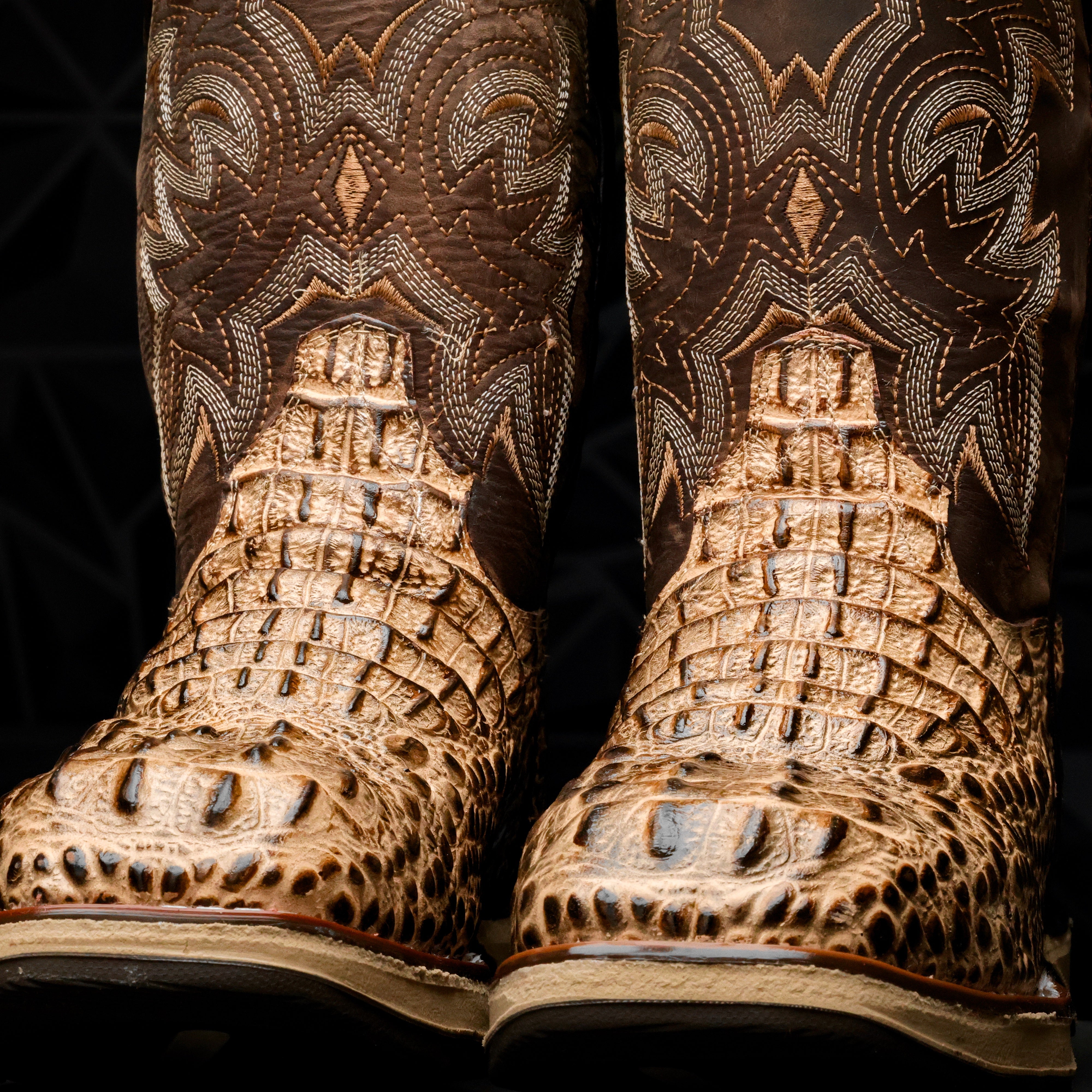 Bone Caiman Neck Leather Boots With 3D Lightweight Sole - Composite Toe